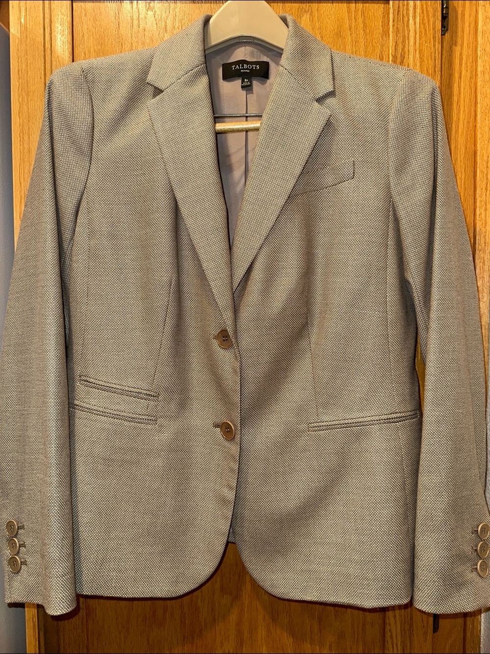 Talbots Petites Light Tan Linen Blend Women's Fully Lined Blazer Jacket Size 8P
